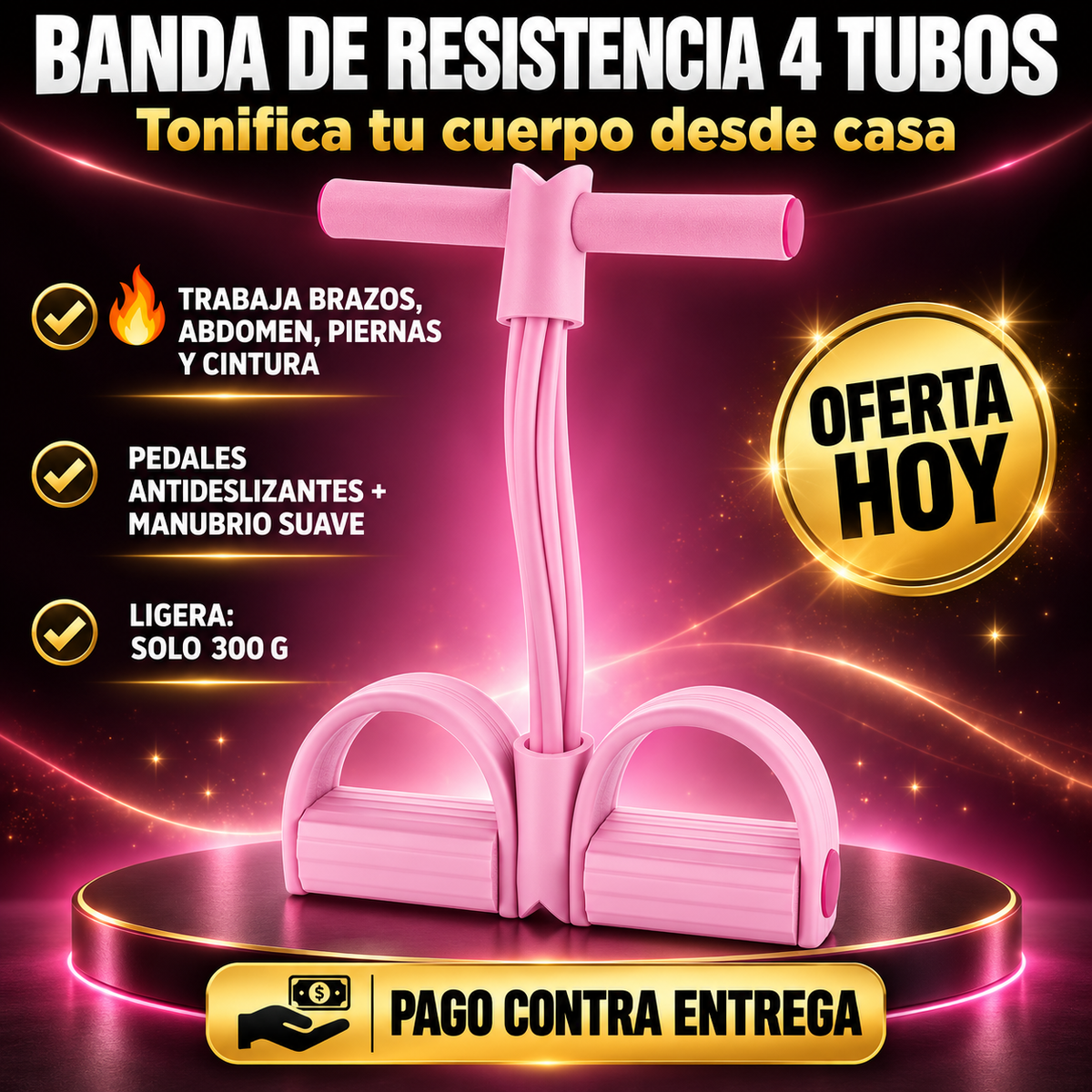 Banda de Resistencia 4 Tubos | Tonifica Tu Cuerpo Desde Casa
