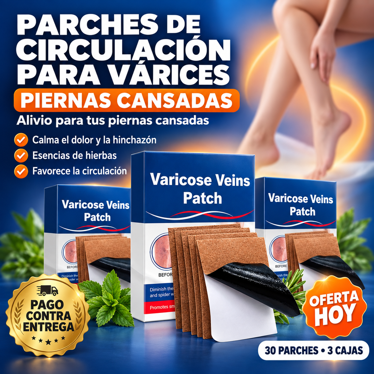 Parches de Circulación para Várices | Alivio Para Tus Piernas Cansadas